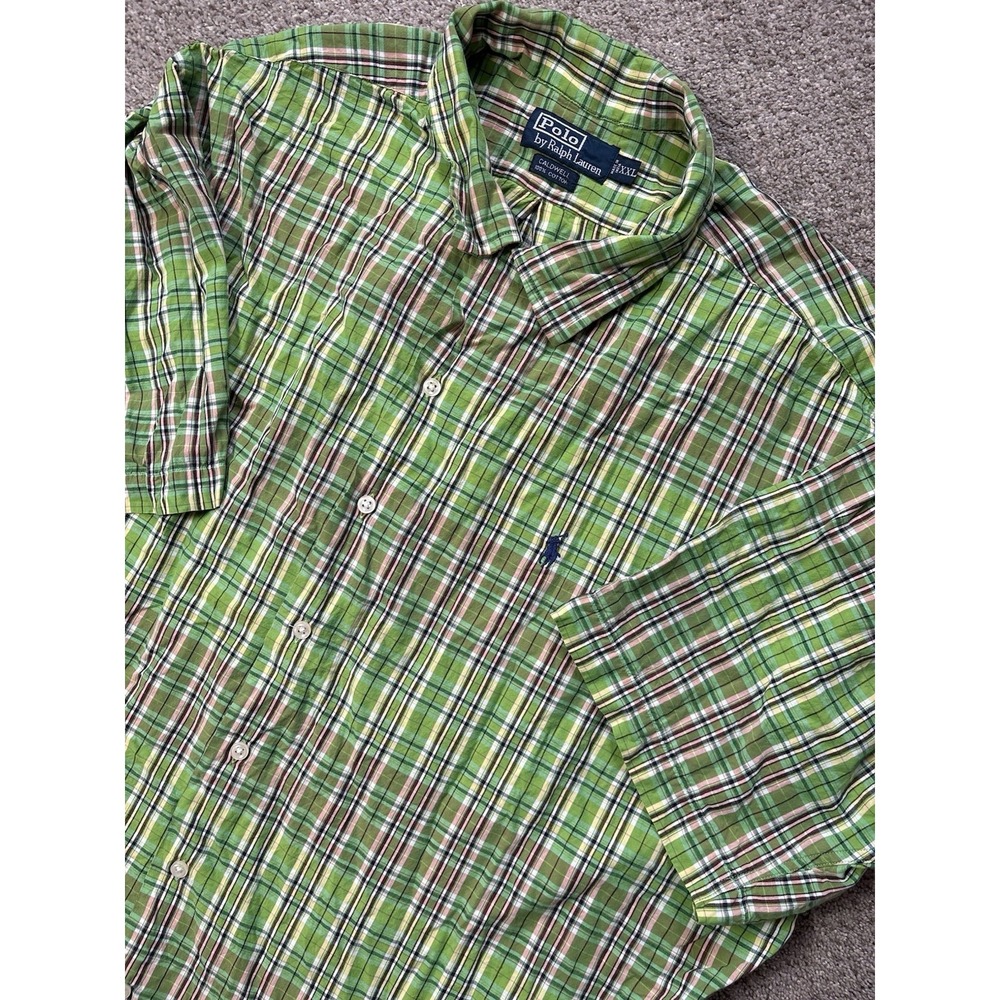 Polo Ralph Lauren Mens XXL 2XL Caldwell Short Sleeve Shirt Plaid Button Up